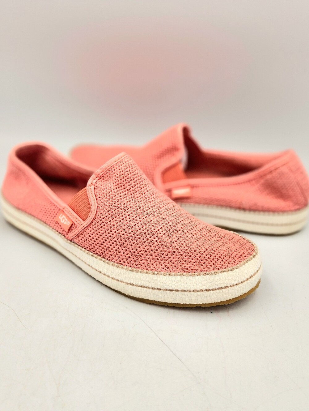 Ugg Sammy Coral Knit Slip On Shoe Gum Sole Womens 6.5 Sneaker 1020090 Stretch